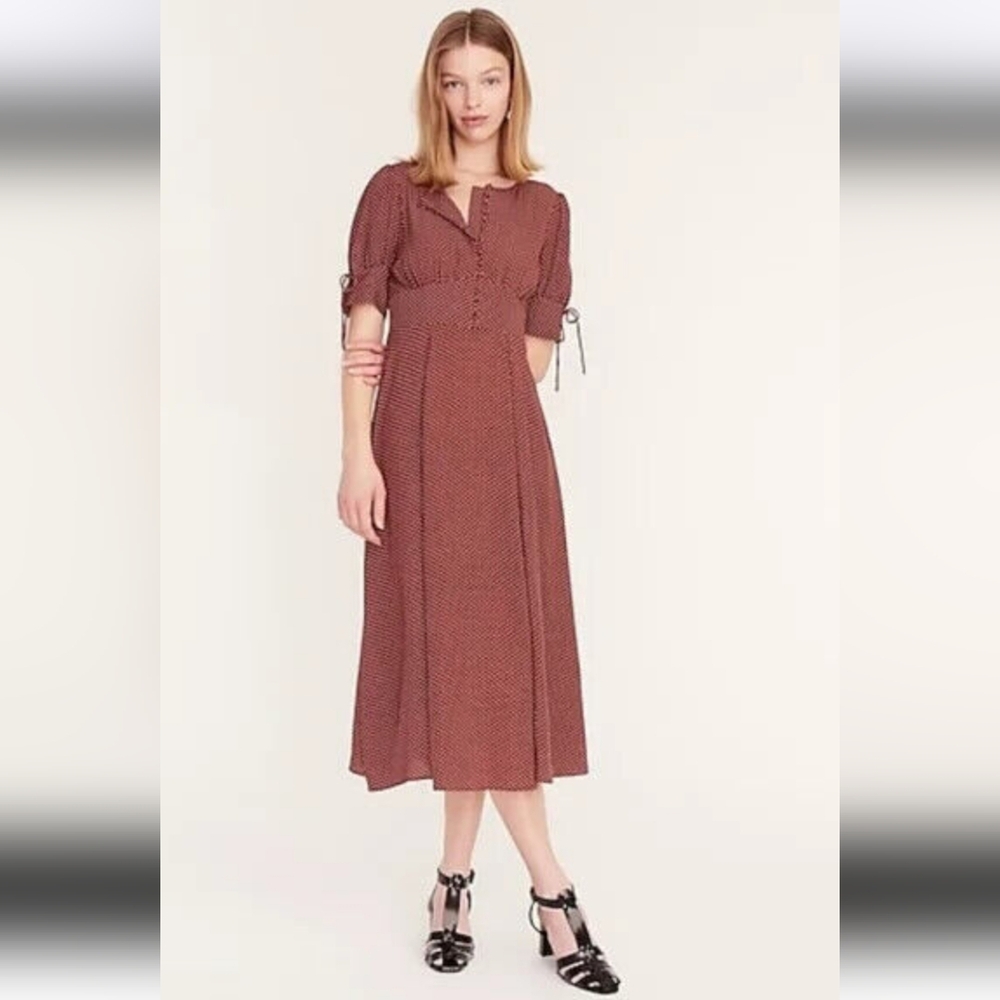 J. Crew, Brown Short Sleeve Midi Dress
